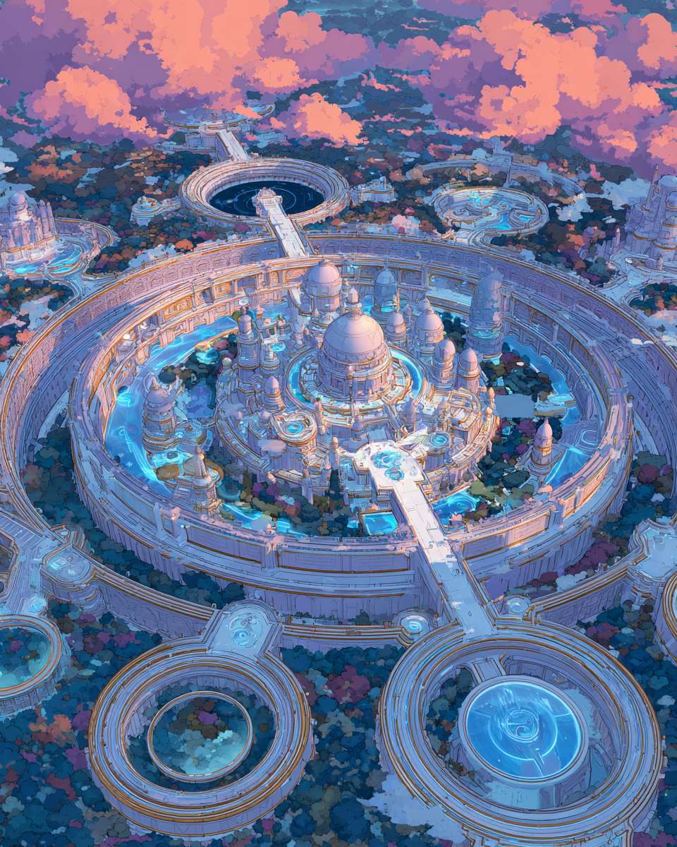 circular blue palace temple